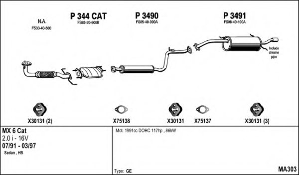 FENNO MA303 Exhaust System